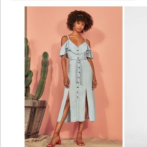 Cold Shoulder Chambray Dress